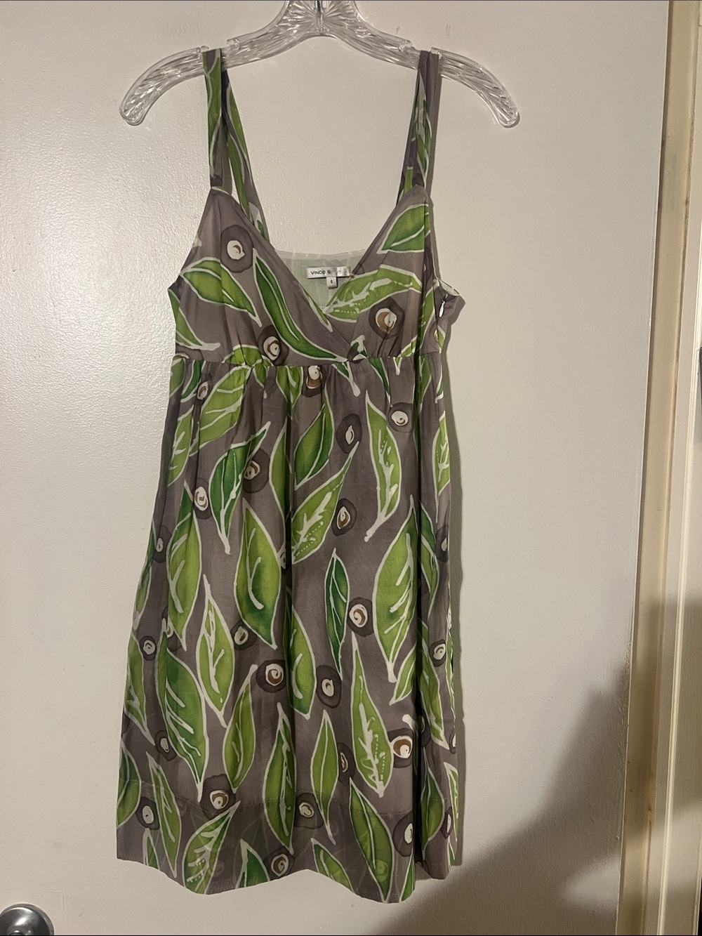 Vince sleeveless surplice wrap dress. Fully lined. Hidden zip closure.